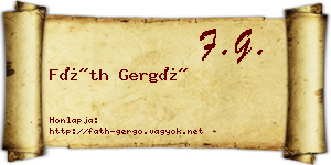 Fáth Gergő névjegykártya