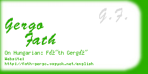 gergo fath business card